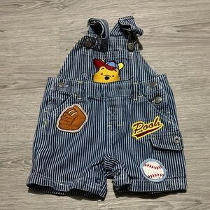 Disney Pooh Kids Overalls - Navy Stripes